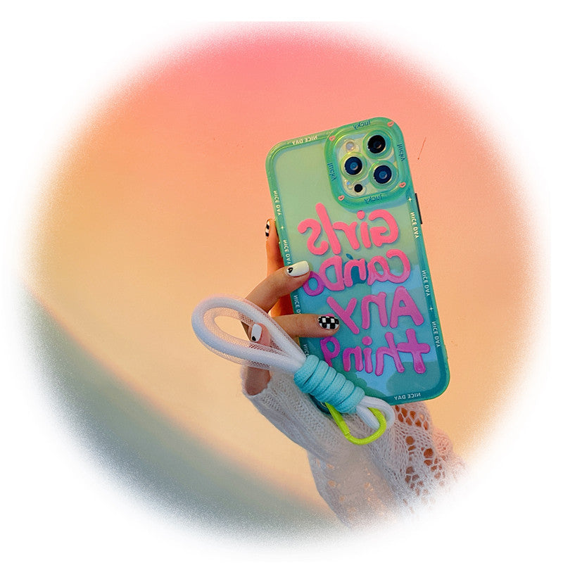 New Style Graffiti Personalized English Lanyard Phone Case New Style Graffiti Personalized English Lanyard Phone Case